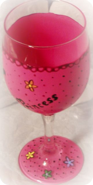 Pink Princess Wine Glass